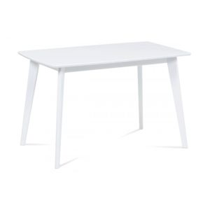 AUTRONIC AUT-008 WT Jedálenský stôl 120x75x75 cm, masív kaučukovník, biely matný lak
